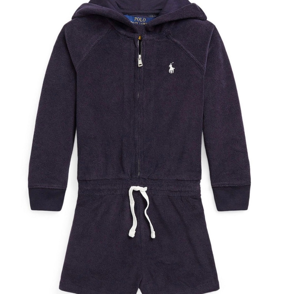 Polo Ralph Lauren Navy Hooded Romper